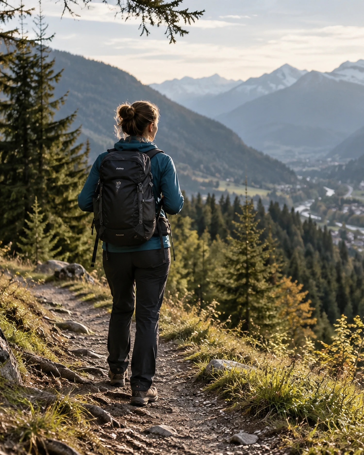 Person auf einem alpinen Weg als Symbol fuer Anfahrt, Orientierung und naechste Schritte.